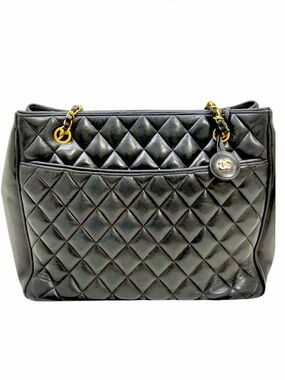 CHANEL LAMBSKIN SHOPPER CHAIN TOTE